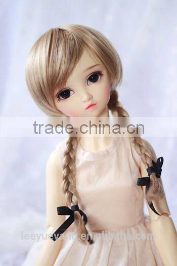 High quality synthetic long braid wavy 1/4 bjd doll wigs