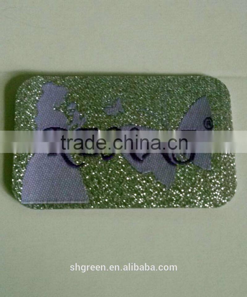 laser cut woven sleeve tag