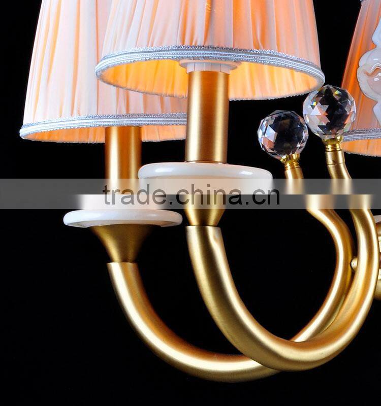 Brass Classic Pendant Chandelier with Bronze Color with White Shade