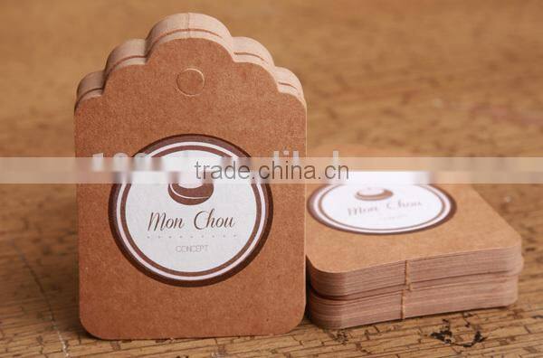 ink printed die cut kraft paper china jeans hang tag