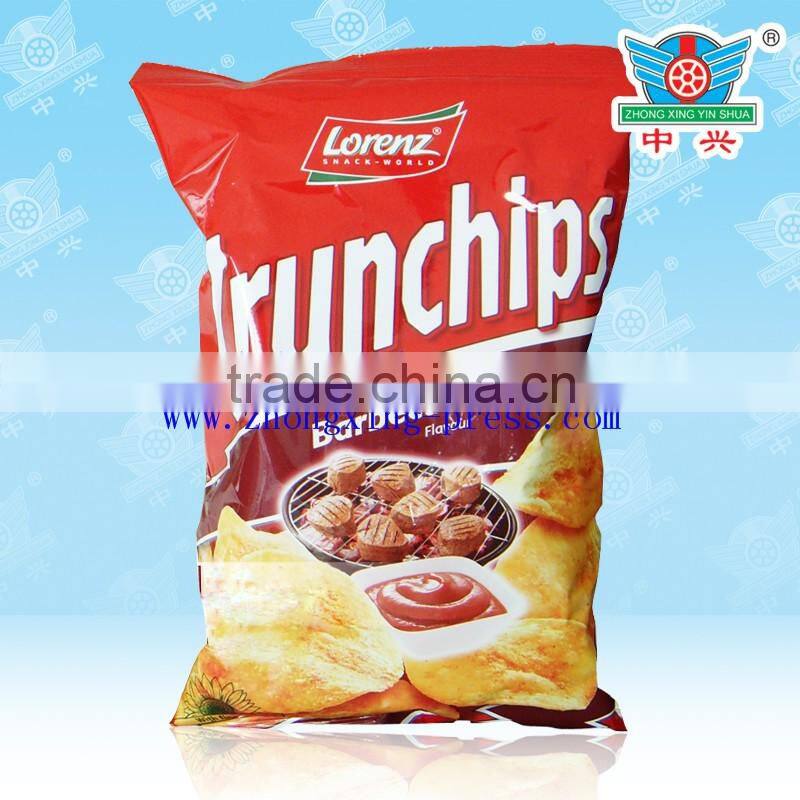 hot laminated back sealing inflatable packaging snack food bag