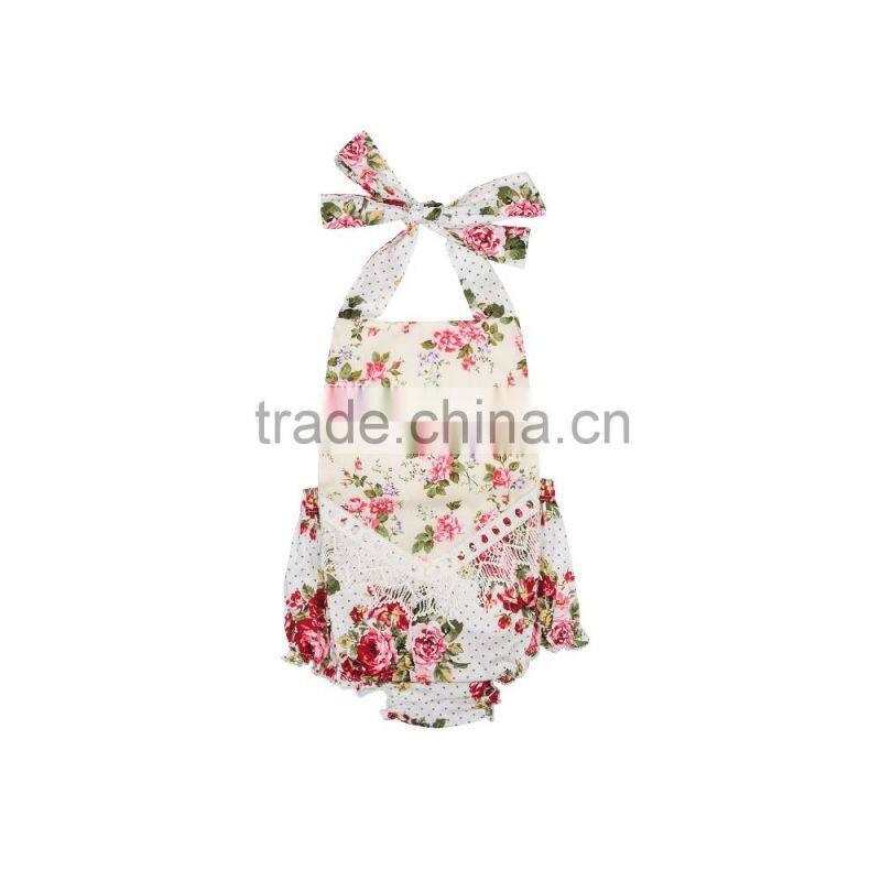 Baby lace fringe romper favorable price lovely style from Kapu with kids wear manufacturer