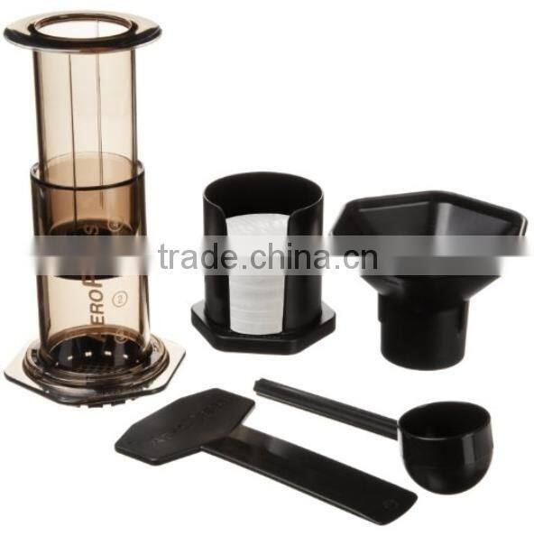 Portable Stainless steel + glass French press coffee machine shell car/wild outdoor coffee coffee maker+filter