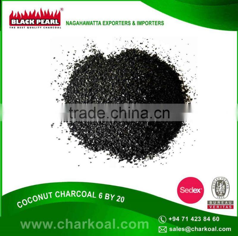 Granulated 6 By 20 Coconut Shell Charcoal with Less Moisture Content