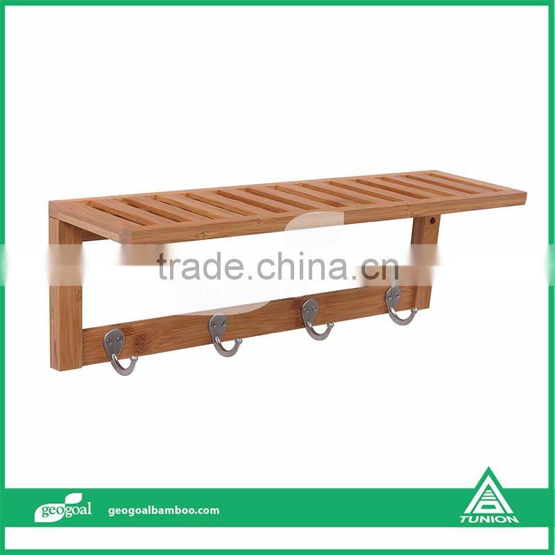 Bathroom accessory bamboo wall floating shelves