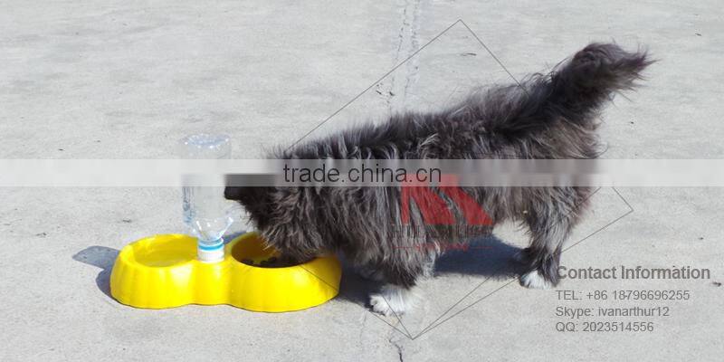 cat bowl with drinker in yellow 300*170*65 mm