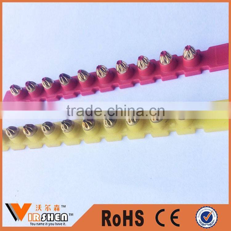 27 Caliber collated powder loads with short strips for building