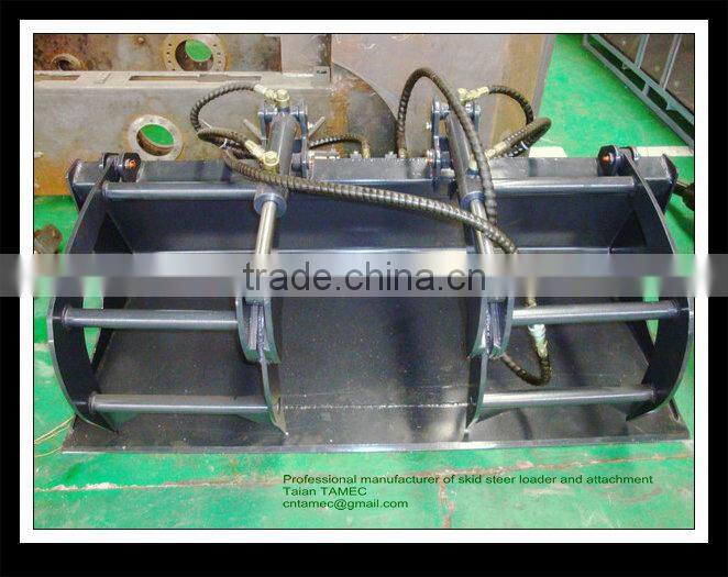 skid steer loader attachment grapple bucket