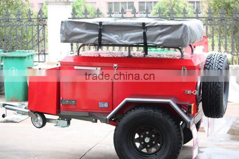 Newest design off road roof tent camper trailer with kitchen system