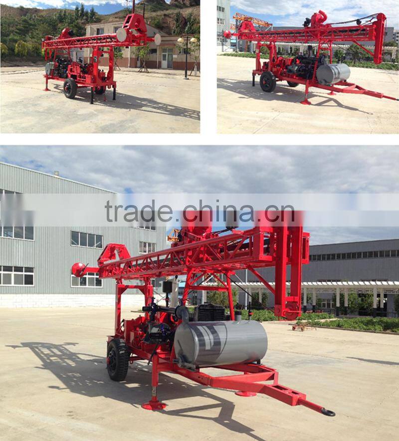 Power head type china trailer used drilling rig with normal-reverse circulation