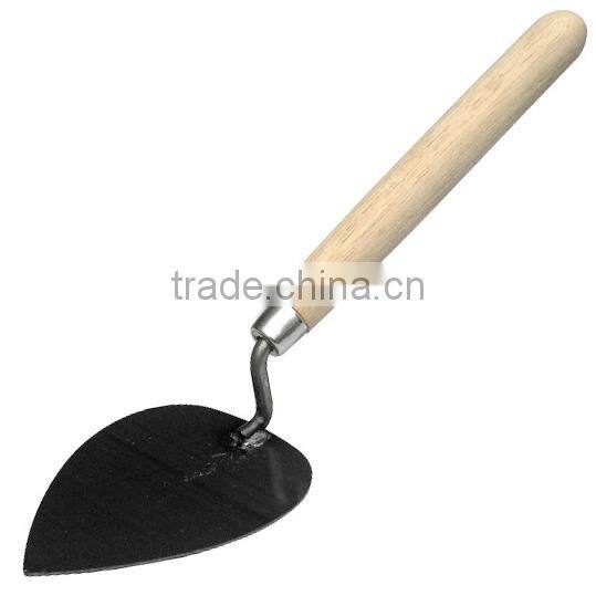 heart round shape bricklaying trowel with wood handle plaster trowel