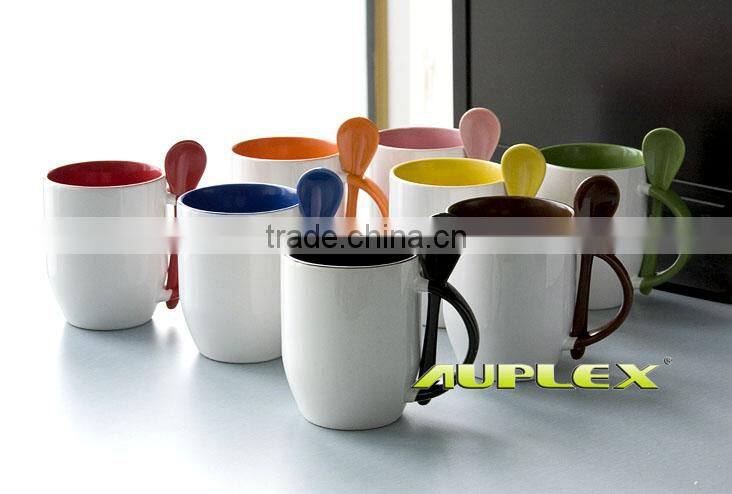 Sublimation Blanks Printable Mug with Spoon Sublimation White Mug (M-SF)