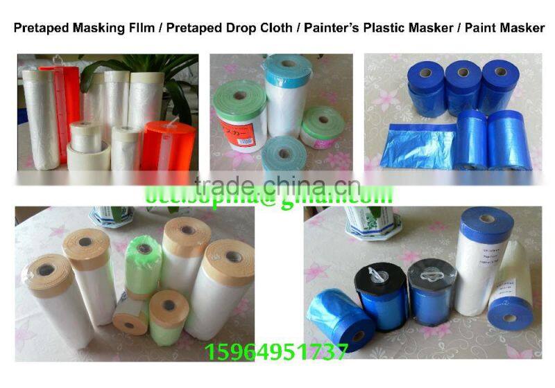 UV resistant pretaped plastic film