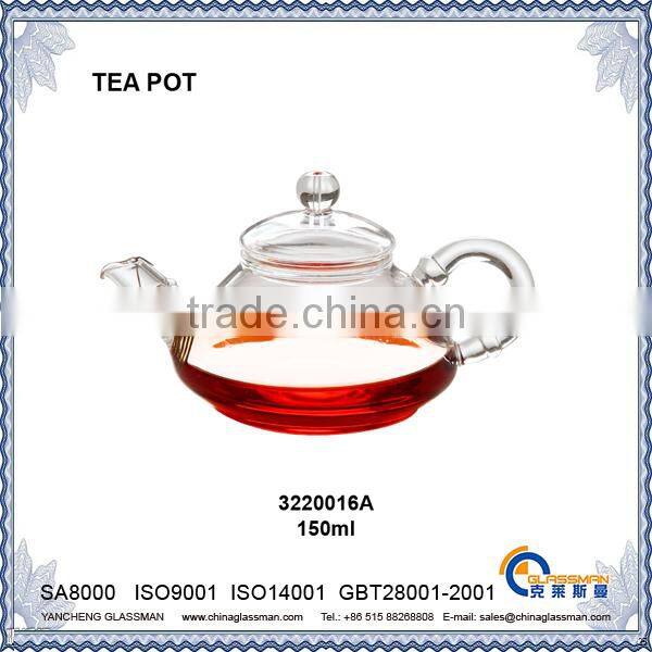 clear borosilicate glass tea pot TC115MP