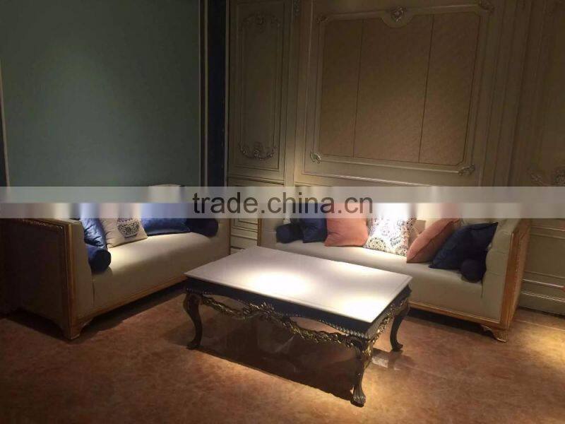 Exquisite solid wood floral hand carving luxury fabric sofa set