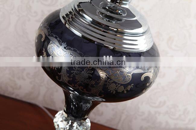 Glass carving K9 crystal decoration mental bottom home use table lamp