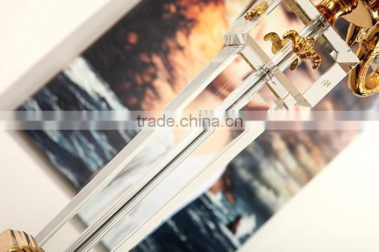 K9 crystal lamp body fabric lampshade four candles living room bedroom table lamp