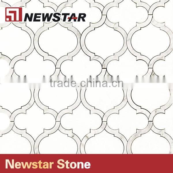 Grade First Quality Spanish Marble Crema Marfil Polished Lantern Shaped Mosaic Tiles