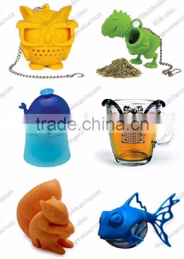 silicone Squirrel Shaped Tea Infuser Loose Leaf Strainer Bag Mug Filter