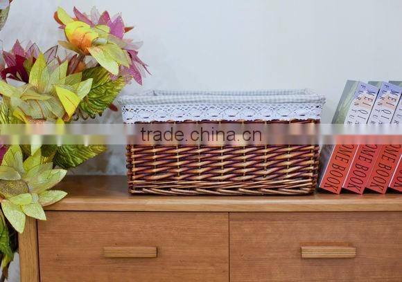 2016 Hot Selling! Winsome Wicker Storage Baskets with Cotton Lining .( Large ,Medium)