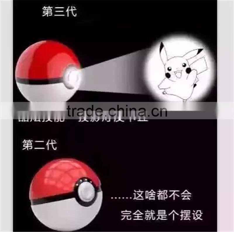 New products 2016 mini projector pokemon ball power bank 12000mah round mobile phone charger with led lights
