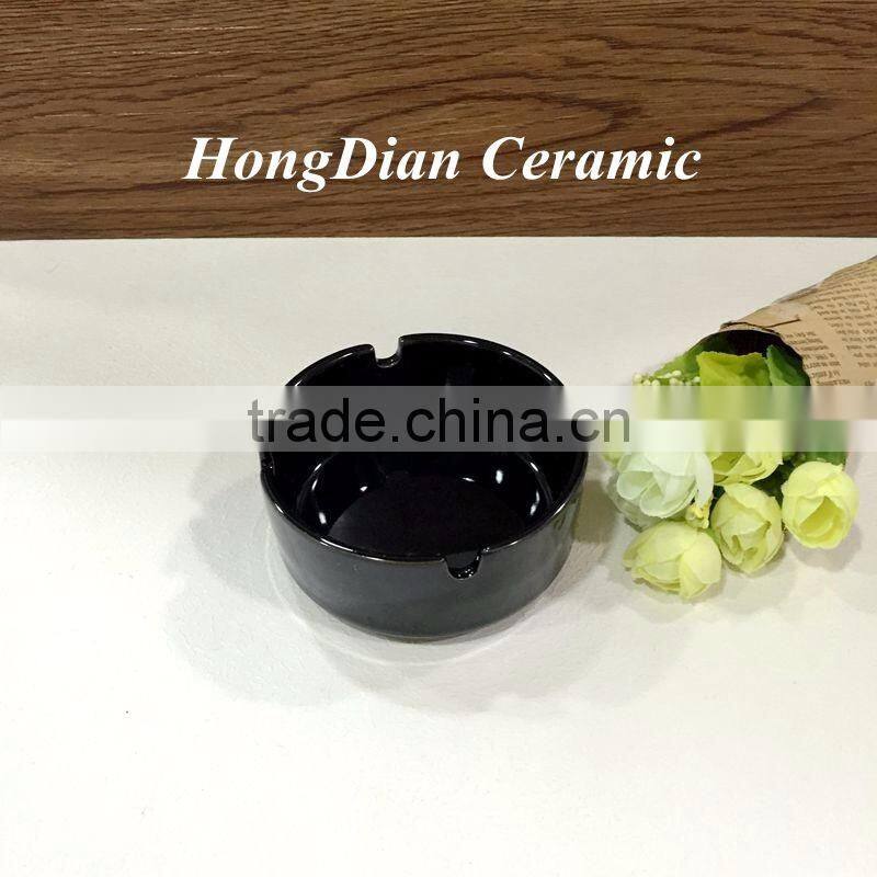 black color Ceramic Material and Round Shape Cigarette Ashtray ,The ashtray,white color ashtray,OEM ashtray