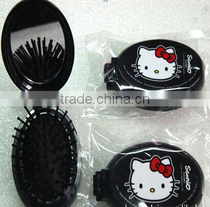 15060312 Plastic pocket mirror with hairbrush
