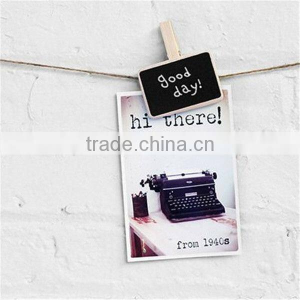 Cute Wooden Chalkboards with Clip Mini Message Board Note Blackboard Photo Paper Clips Name Tags