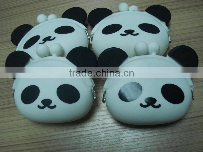 panda printed Silicone Coin Purse/Silicone Bag/Silicone coin bag