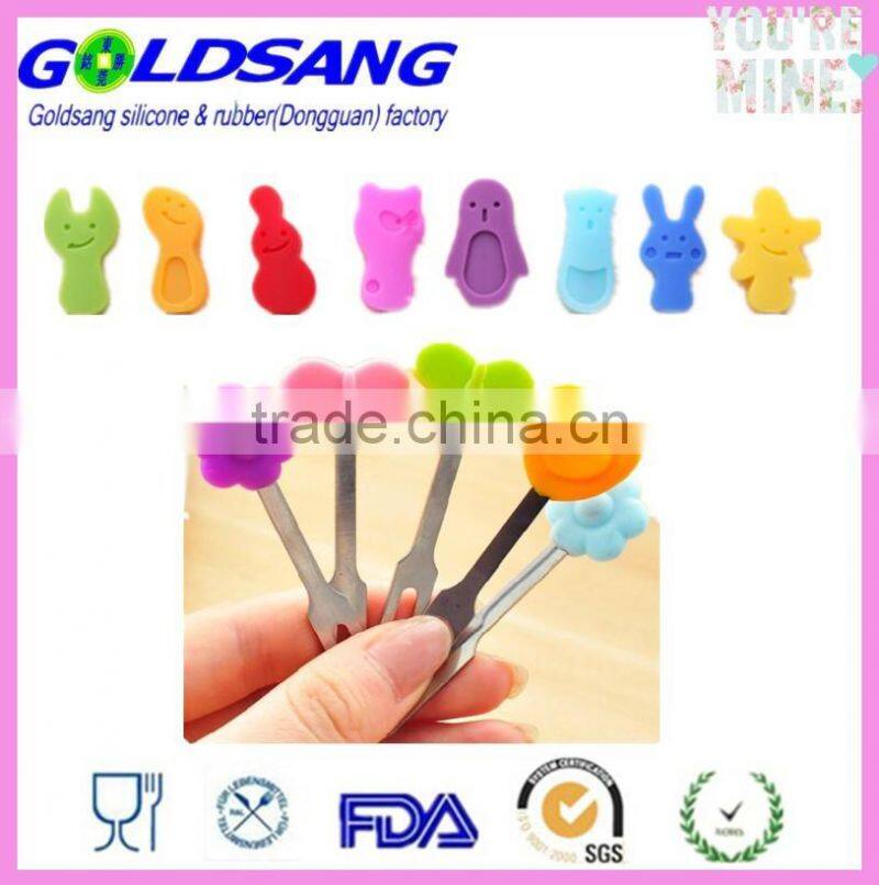 High quality Halloween party stainless steel silicone fruit fork