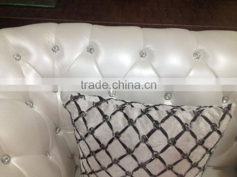 2015 newest white genuine leather sofa designs for living room furniture SF065