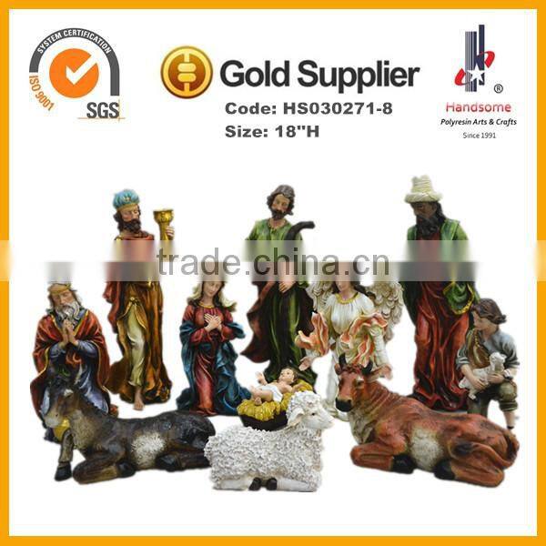 18 Inch Lively Resin Gift Christmas Decoration Nativity Set