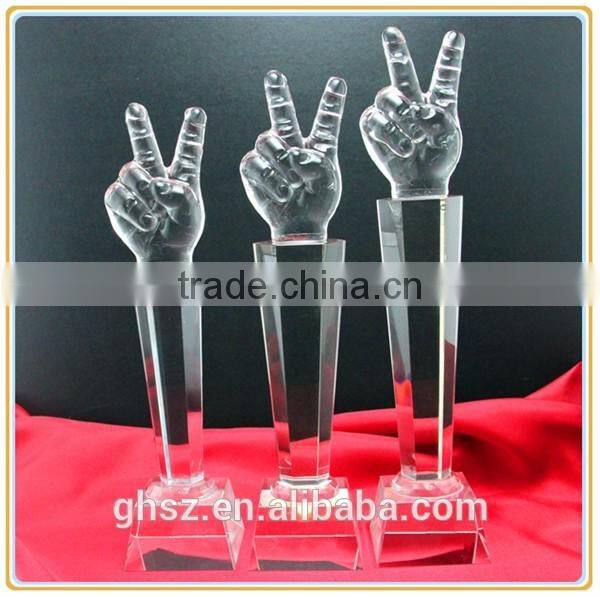 Custom folk crafts rectangle trophy new design crystal trophy awards