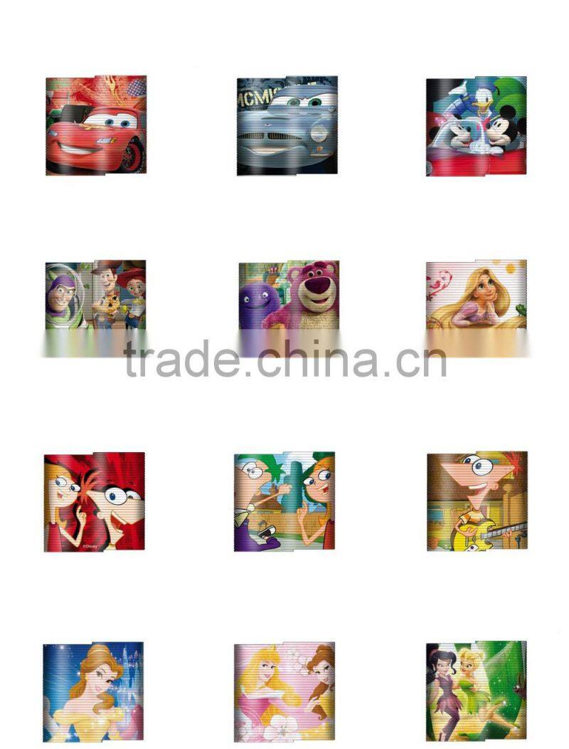 hot sale plastic rainbow spring with printed cartoon picture/promotional gift magic rainbow circle