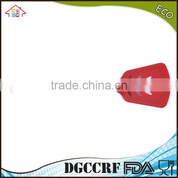 NBRSC FDA Heat Resistance Silicone Slotted Shovel spatula turner spade new leaf shaped with stainless steel core