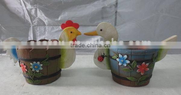 Colorful garden balcony fiberglass animal shape bonsai pot