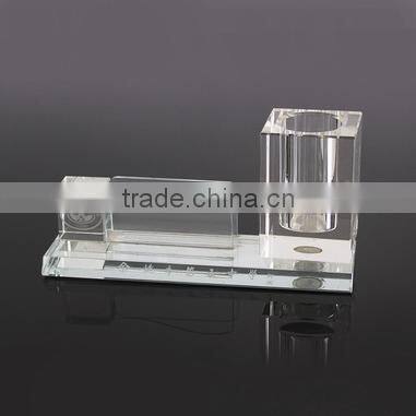 clear crystal office stationery table set with clear pen holder