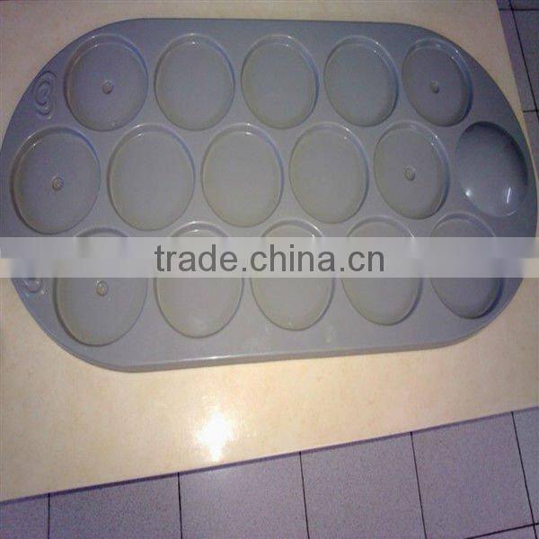 Oval shape vacuum formed blister thick plastic serving tray
