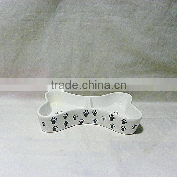 Ceramic Bone Shaped Dog Bowl