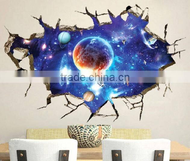Space and Planets design Adhesive 3D Wall paper , Wall sticker