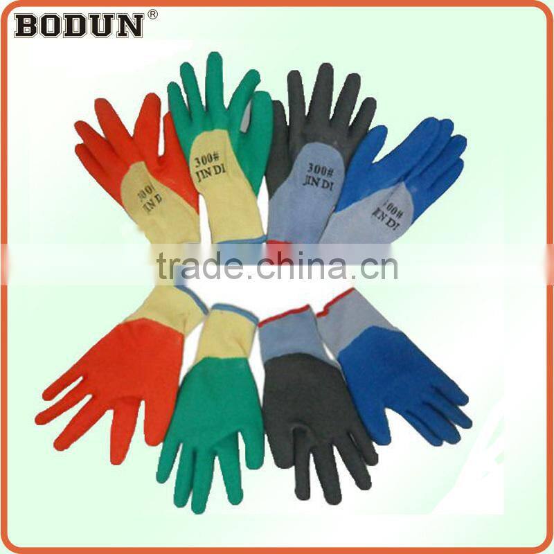 A1008 21 Stitches cotton glove with wrinkle nitrile