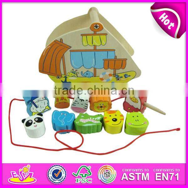 2016 new design kids wooden animal car toy,cute baby wooden animal car toy,most fashion wooden animal car toy W05B091