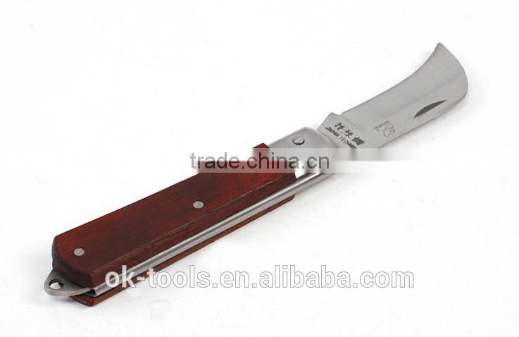 OK-Tools Kampilan Electrician knife with wood handle(3Cr13)