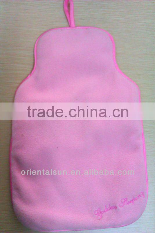 Pink Words Cotton Rubber Hot Water Bottle