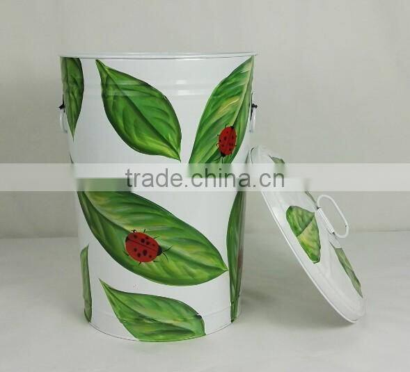 Painting metal colored trash can galvanized colored trash can