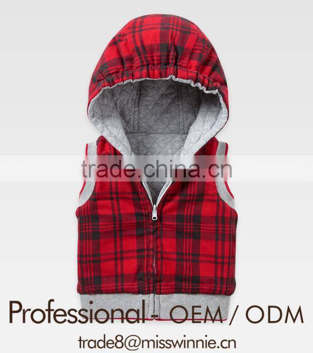 latest new kids' winter warm hood vest thickened padding waistcoat for 2-12 years old kids factory price