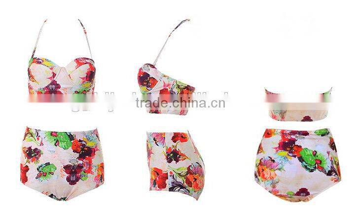 sexy xxx photos bikini for women ,high printing crochet bikini ,tunkinis retro high waist bikini with printing