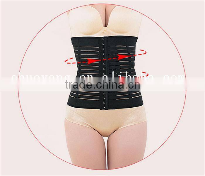 3 Hooks Black Postnatal breathable free sample belly shaper body shaper for women