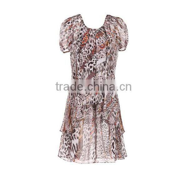 Hot sale fashion style top quality ladies' loose fit printed round neck short-sleeved name brand plus size clothing