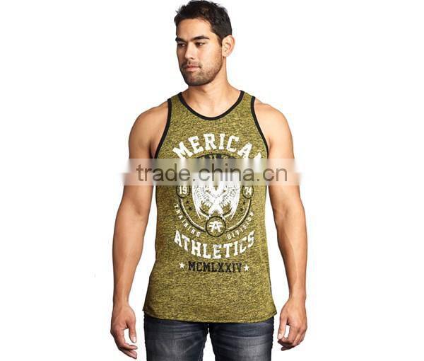 Men 's Bodybuilding Contrast Rib Tank